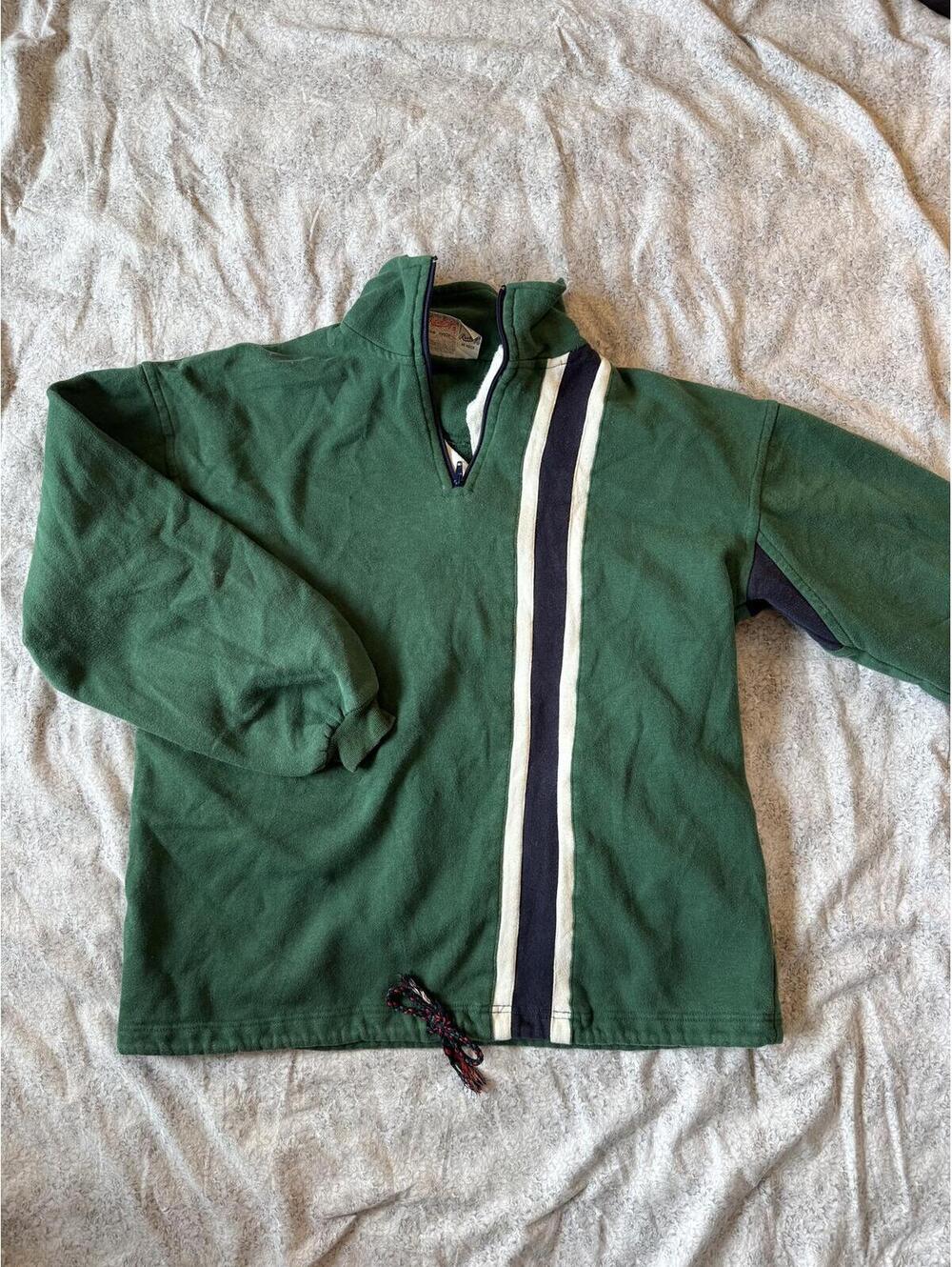 Rawlings Green Pullover Sweatshirt with Striped Detail